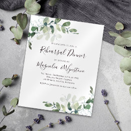 Papier Invitation de la répétition Eucalyptus budget
