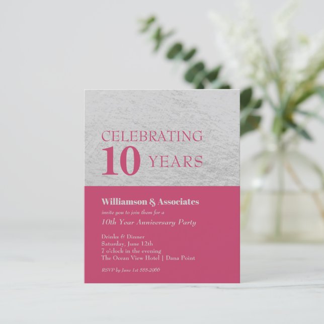 Papier Invitation de l'anniversaire d'entreprise argent e (Debout devant)