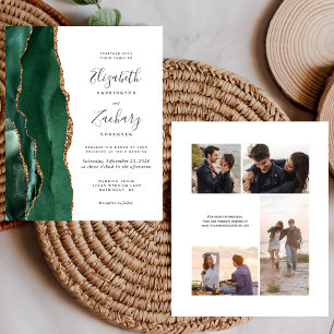 Papier Invitation de mariage à 4 photos Budget Émeraude V
