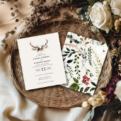 Papier Invitation de mariage à petit budget cerf rustique