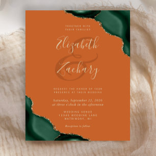 Papier Invitation de mariage abordable aux coins d'agate