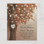Invitation de mariage arbre coeur automne rustique