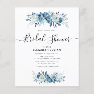 Papier invitation de mariage bleu marine et blanc à motif