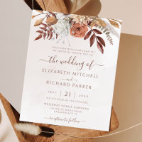 Invitation de mariage Bohème Terracotta Floral Aut
