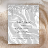 Invitation de mariage chic avec strass argenté sat