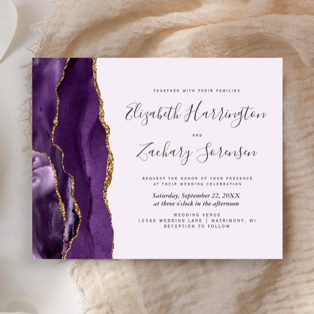 Papier Invitation de mariage de la lavande d'âge d'or vio (Créateur téléchargé)