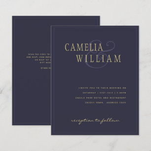 Papier Invitation de mariage d'or violet BUDGET Lavender