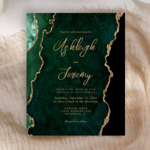 Papier Invitation de mariage élégante à l'écriture émerau