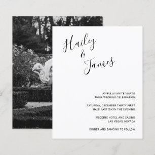 Papier Invitation de mariage élégante avec photo et petit