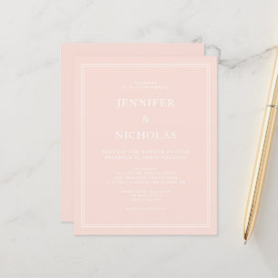 Papier Invitation de mariage élégante et abordable rose p