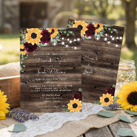 Invitation de mariage en bois de tournesol budgéta