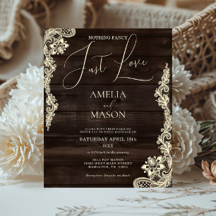 Papier Invitation de mariage en bois rustique et élégante