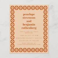 Invitation de mariage géométrique Budget Brown Tan