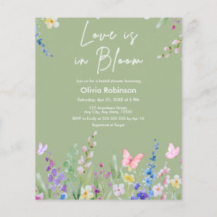 Papier Invitation de mariage Love is in Bloom vert sauge