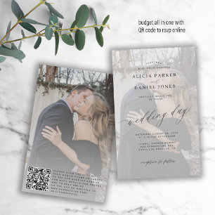 Papier Invitation de mariage moderne avec superposition d