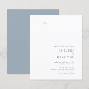 Papier Invitation de mariage moderne et budget monogramme