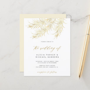 Papier Invitation de mariage pas chère avec herbe des pam