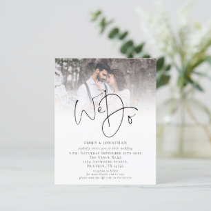 Papier Invitation de mariage photo avec code QR Budget We