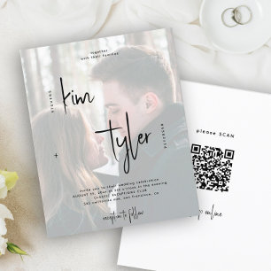 Papier Invitation de mariage photo avec QR CODE budgétair