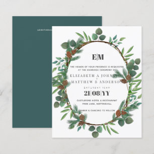 Papier Invitation de mariage pour pin vert budget