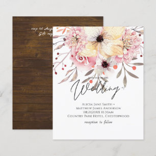 Papier Invitation de mariage rustique à petit budget Fleu