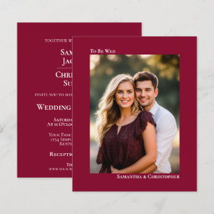 Papier Invitation de mariage simple rouge canneberge BUDG