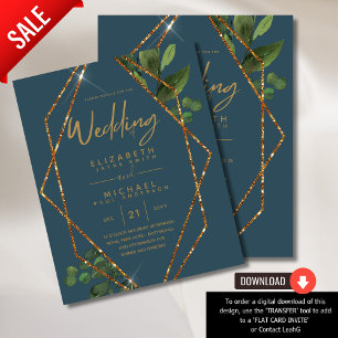 Papier Invitation de mariage Turquoise à faible budget Pe