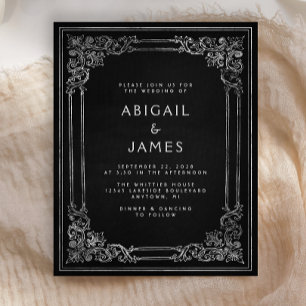 Papier Invitation de mariage Vintage cadre budgétaire en 