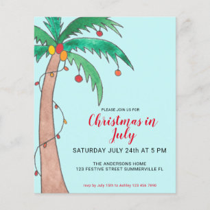 Papier Invitation de Noël en juillet à budget pour une fê