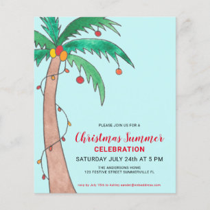 Papier Invitation de Noël pour une fête d'été au budget P