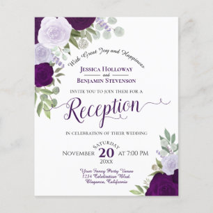 Papier Invitation de réception de mariage à petit budget 