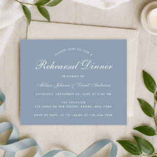 Papier Invitation de répétition de dîner budget bleu pous