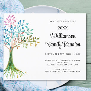 Papier Invitation de réunion de famille de budget Arbre G