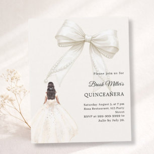 Papier Invitation de robe de Quinceanera ivoire crème ave
