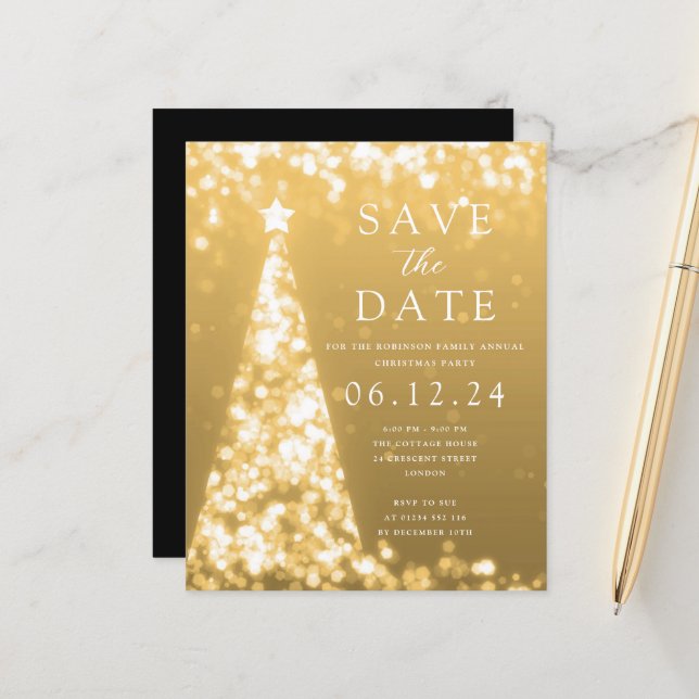 Papier Invitation de sauvegarde de la date de la fête de  (Devant/Arrière en situation)