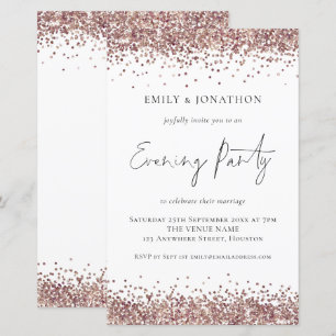 Papier Invitation de soirée Mariage de Parties scintillan