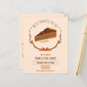 Papier Invitation de Thanksgiving à budget pour tarte aux