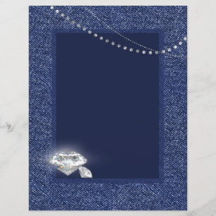 Papier Invitation Denim et diamants