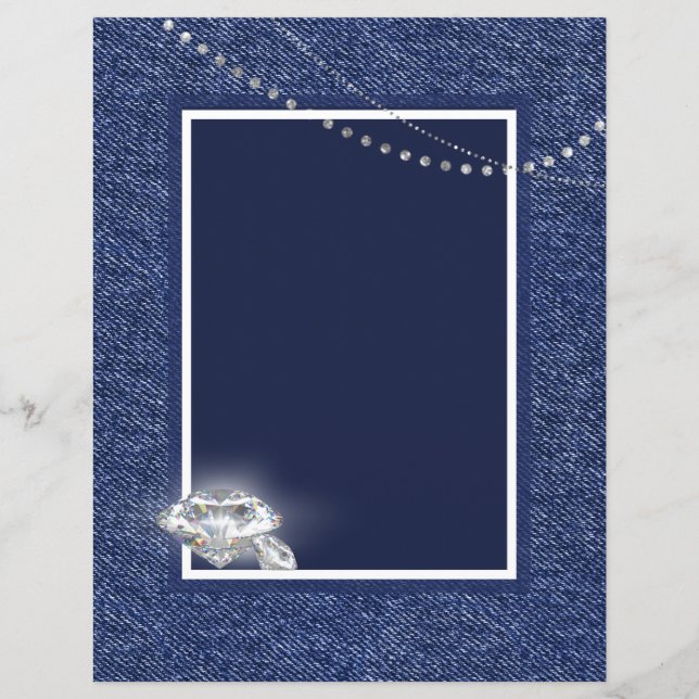 Papier Invitation Denim et diamants (Devant)