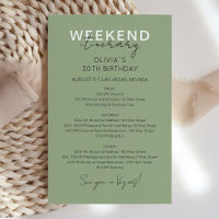 Invitation d'itinéraire d'anniversaire de week-end