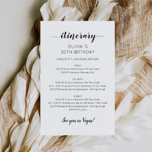 Papier Invitation d'itinéraire d'anniversaire minimaliste