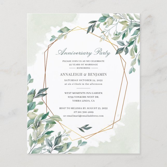 Papier Invitation du 50e anniversaire de l'Eucalyptus Mar (Devant)