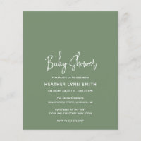 Invitation du Baby shower Budget Vert de Sage mode