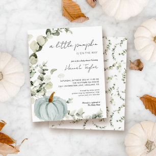 Papier Invitation du Baby shower Citrouille bleu Budget