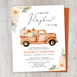 Papier Invitation du Baby shower de camion Vintage citrou