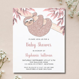 Papier Invitation du Baby shower de parement rose budget