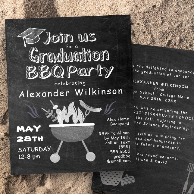 Papier Invitation du barbecue du tableau de bord du budge (Créateur téléchargé)