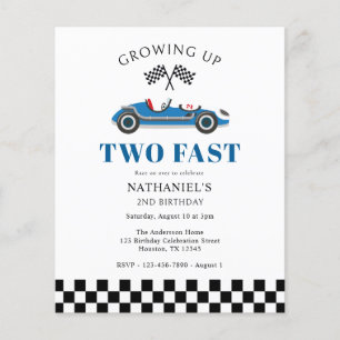 Papier Invitation du budget de voiture de course pour le