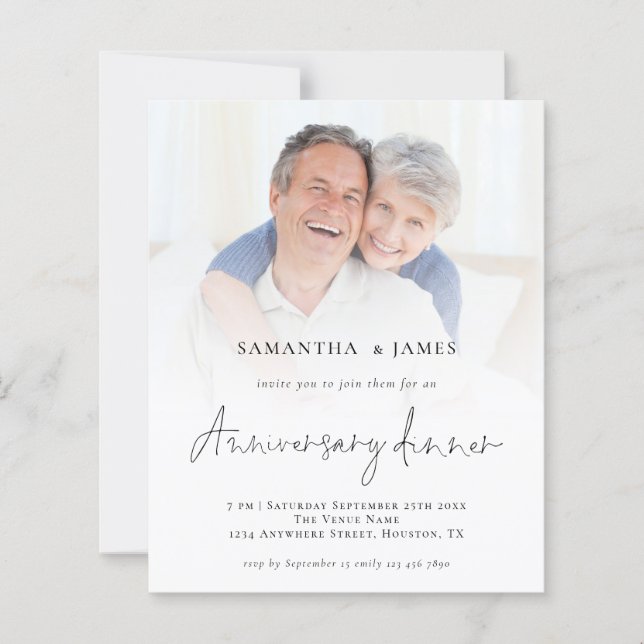 Papier Invitation du dîner de l'anniversaire du script ph (Devant)