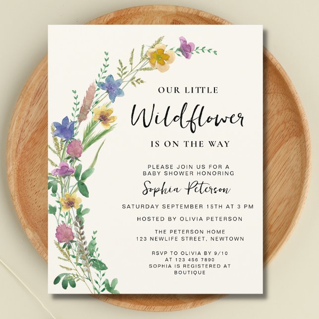 Papier Invitation du Fleur sauvage du budget Boho Baby sh (Créateur téléchargé)